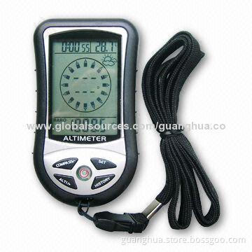 2014 Latest Plastic Digital Compass with Altimeter Barometer, Measures 50 x 90 x 18mm